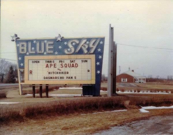 Blue Sky Drive-In Theatre - 1975 SHOT OF MARQUEE FROM GREG